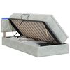 vidaXL LED uzglabā&scaron;anas gulta ar matraci Gai&scaron;i pelēka 90 x 200 cm