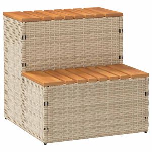 vidaXL burbuļvanna Step bē&scaron;s 50x50x50,5 cm un akācijas masīva
