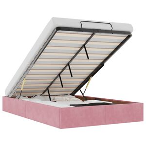 vidaXL Osmaņu gultas rāmis bez matrača rozā 120x190 cm samts