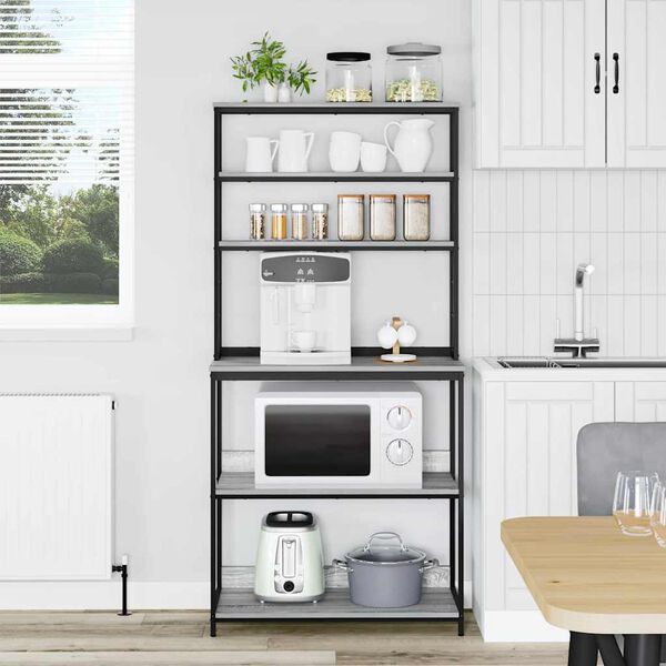 vidaXL Virtuves plaukts Pelēks Sonoma 80 x 40 x 168 cm