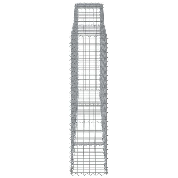 vidaXL arkveida gabiona grozs, 400x50x180/200 cm, cinkota dzelzs