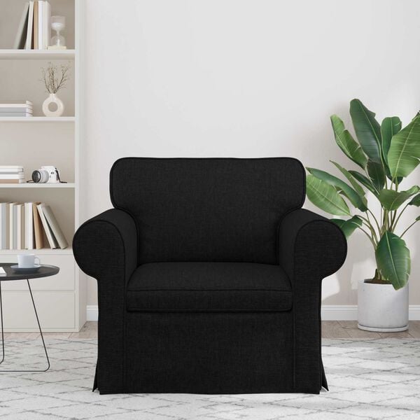 vidaXL Dīvāns 60cm Melna Metāls