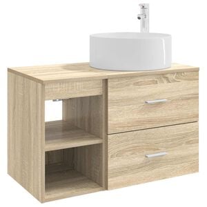 vidaXL Vannas istabas mēbeļu komplekts 2 pcs Sonomas ozols