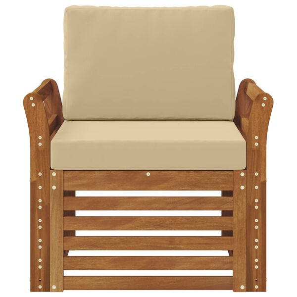 vidaXL Āra dīvānu komplekts Cieta akācijas koks un poliesters Dabiska