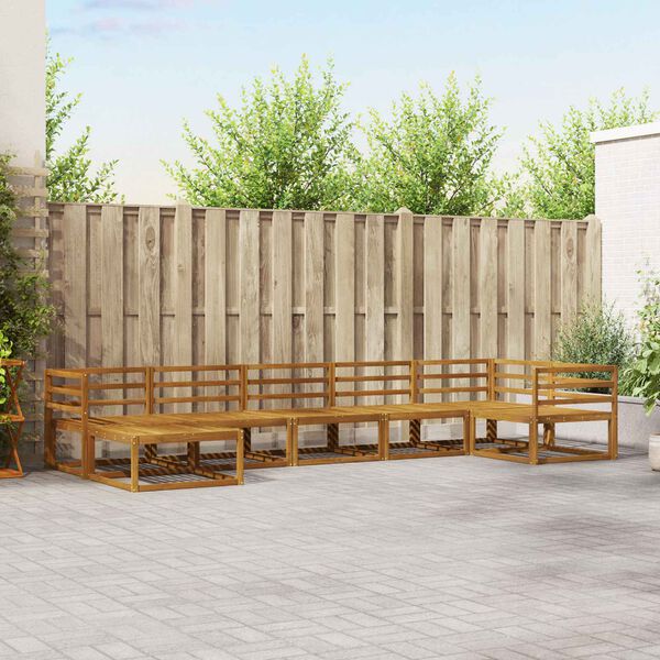 vidaXL Āra dīvānu komplekts 7 pcs Dabiska Cietā akācijas koks