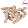 vidaXL Koka dībeļi 12 gab. Brūna &Oslash; 6 x 40 mm Masīvkoks