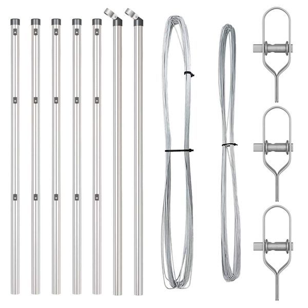 vidaXL Žoga āķis 7 pcs Sudraba Tērauds