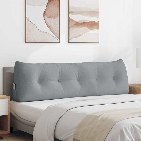 vidaXL Atpakaļ spilvens Gai&scaron;i pelēks 160 x 24 x 50 cm audums