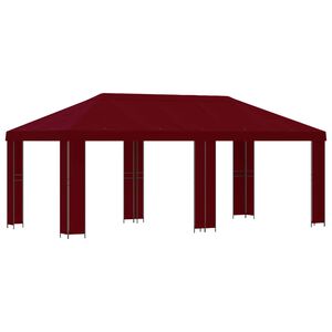 vidaXL Dārza Paviljons 6 x 3 m Burgundija Poliesters un tērauds