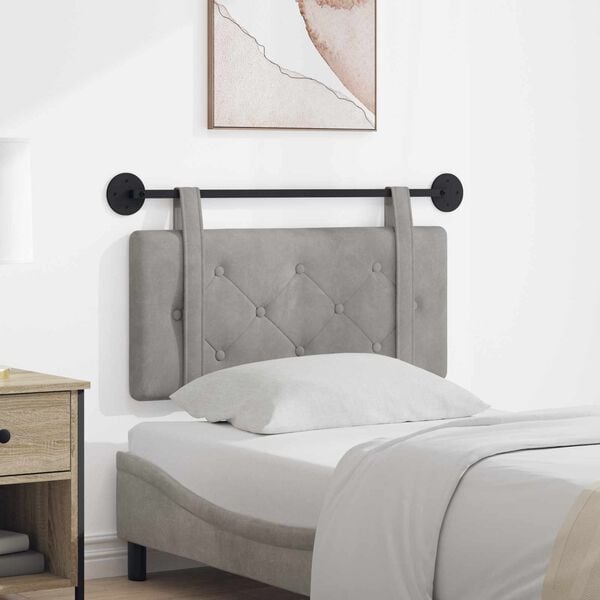 vidaXL Karājo&scaron;s galvgalis Gai&scaron;i pelēks 90 x 55 x 5 cm Samts