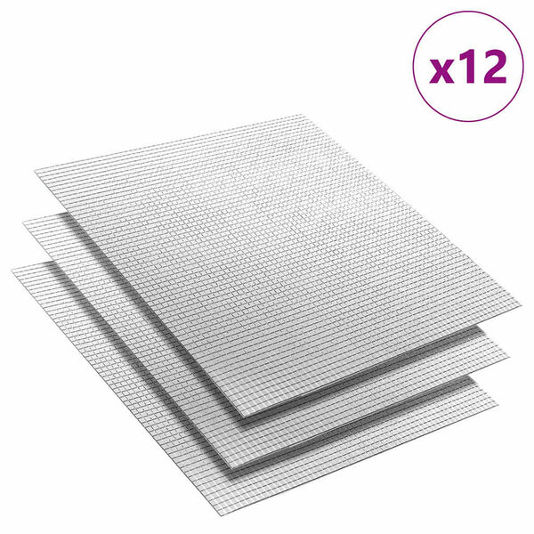 vidaXL Spoguļu mozaīkas flīze 12 pcs Sudraba 30 x 30 cm Stikls