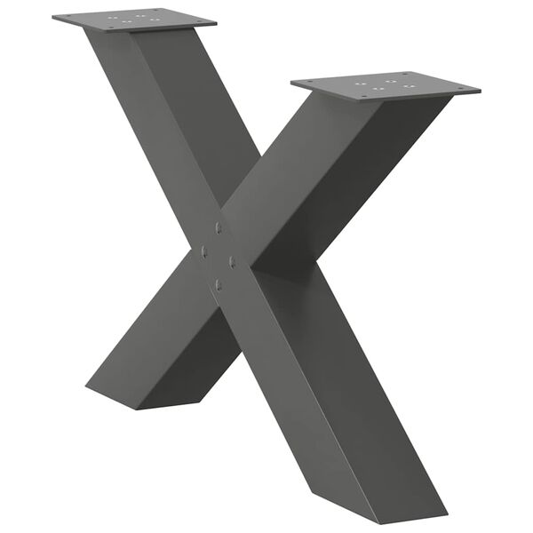 vidaXL kafijas galdiņa kājas, 2 gab., X-veida, antracīta krāsā, 70x(42-43) cm, tērauds