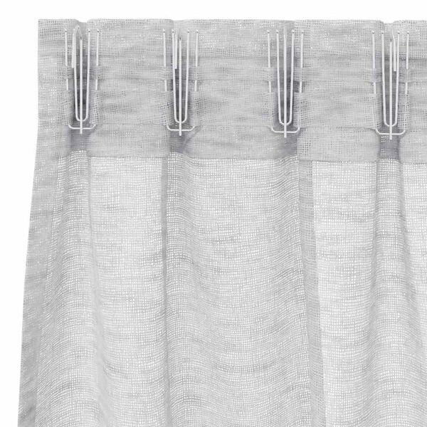 vidaXL Voile aizkaris 2 pcs Gaiši pelēks 225 x 140 cm Poliesters