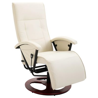 vidaXL grozāms atpūtas krēsls, krēmkrāsas mākslīgā āda