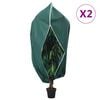 vidaXL augu pārsegi ar rāvējslēdzēju, 2 gab., 70 g/m&sup2;, flīss, 1x1,55 m