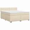 vidaXL Kontinentālā gulta ar matraci Krēmkrāsa 140 x 200 cm Audums