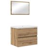 vidaXL Vannas istabas mēbeļu komplekts ar spoguli 3 pcs Artisānā ozols