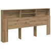 vidaXL gultas galvgalis ar plauktu, 200x19x103,5 cm, inženierijas koks