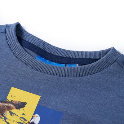 Bērnu T-krekls ar garām piedurknēm, raibi zils, 92