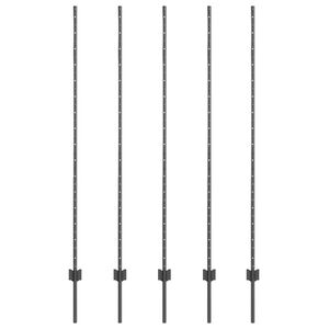 vidaXL Žoga āķis 5 pcs Pelēka 150 cm Tērauds