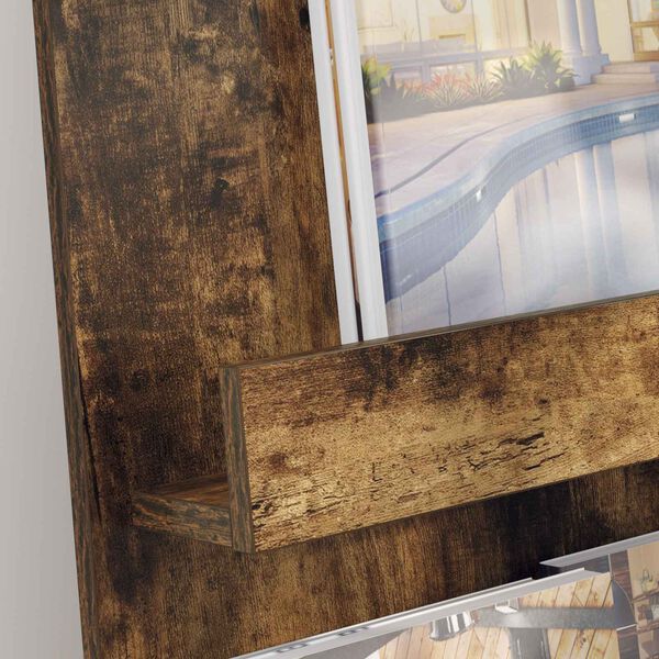 vidaXL Žurnālu statīvs Dūmaka ozols 51 x 11 x 102 cm Inženierijas koks