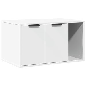 vidaXL Kaķu pakai&scaron;u kastes korpuss Balts 80x50x45 cm inženierijas koks