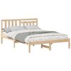 vidaXL Gultas rāmis Brūna 140 x 190 cm Ciets priedes koks