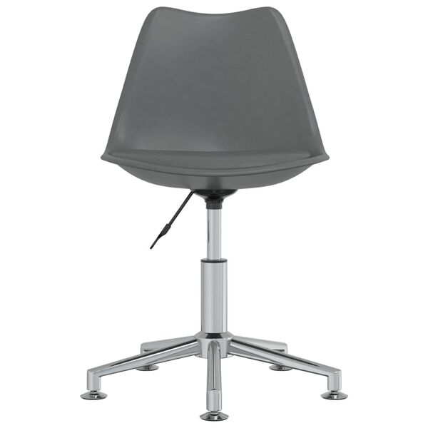 vidaXL grozāms virtuves krēsls, pelēka mākslīgā āda