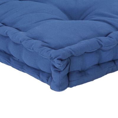 vidaXL palešu dīvānu spilvens, gaiši zils, 120x40x7 cm, kokvilna