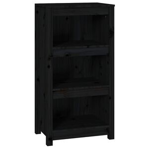 vidaXL grāmatu plaukts, melns, 50x35x97 cm, priedes masīvkoks