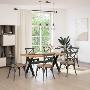 vidaXL ēdamistabas galds, NOAIN, X formas kājas, 160x90x75 cm, priede