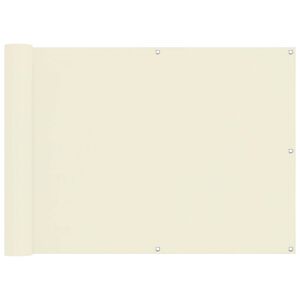 vidaXL Balkona ekrāns Krēmkrāsa 75 x 200 cm Oksforda audums