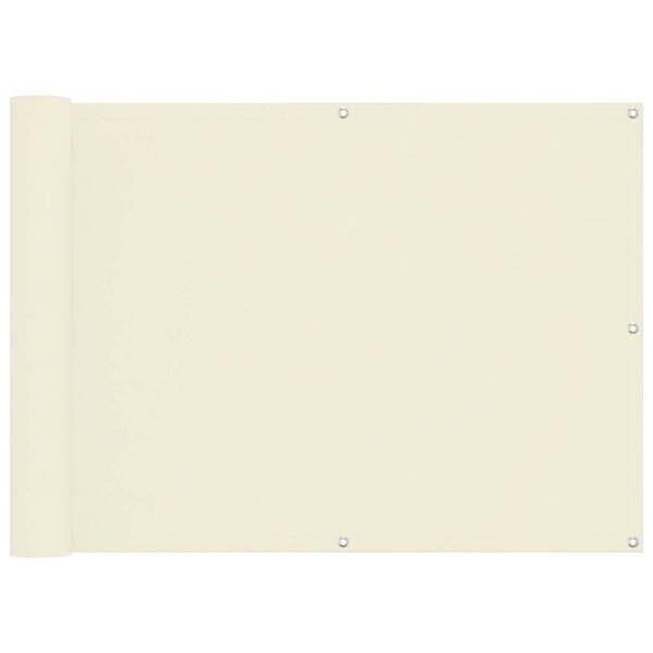 vidaXL Balkona ekrāns Krēmkrāsa 75 x 200 cm Oksforda audums