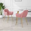 vidaXL virtuves krēsli, 2 gab., rozā samts