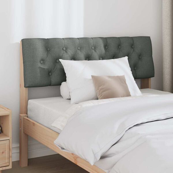 vidaXL Mīkstināts gultas galvgalis Tumši pelēks 100 cm