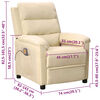 vidaXL masāžas krēsls, krēmkrāsas audums