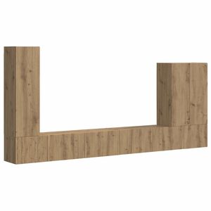 vidaXL Televizora sienas skapja komplekts 6 pcs Artisānā ozols