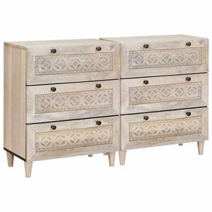 vidaXL Puse 2 pcs Balts 120 x 33,5 x 75 cm mango masīvkoks