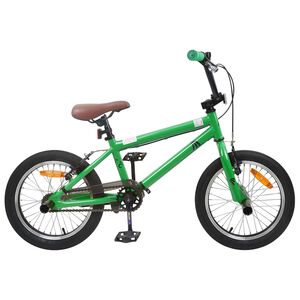 vidaXL BMX Velosipēds 16 Collas iedots 5-8 gadu vecumam Zaļa