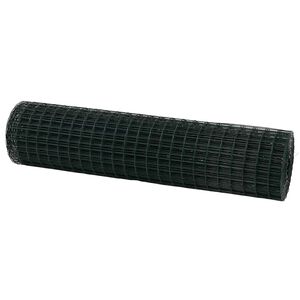 vidaXL Eiropas žogs Zaļa 1 x 25 m PVC pārklāts dzelzs