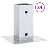vidaXL Statu pamatnes Kvadrāts 4 gab Sudrabs 71x71 mm Cinkots Tērauds