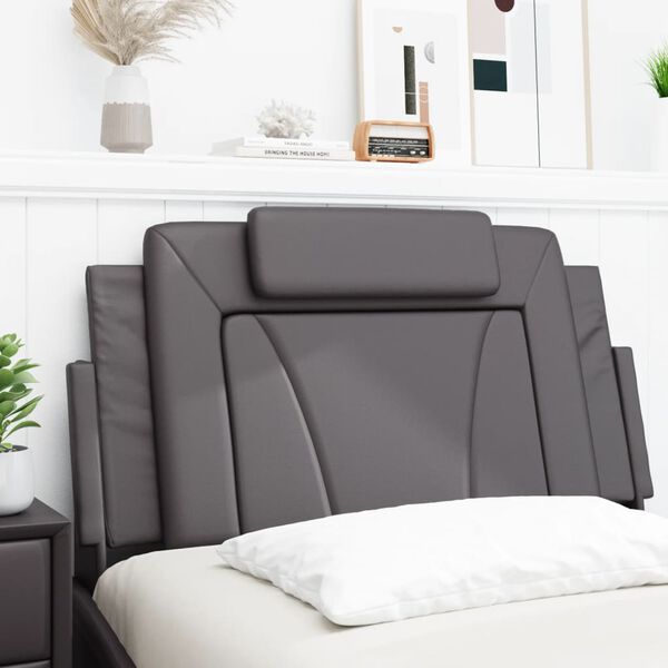 vidaXL galvgaļa spilvens, Viana, pelēks, 100 cm, mākslīgā āda