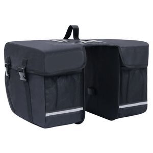 vidaXL dubulta soma velosipēda bagāžniekam, ūdensdro&scaron;a, 35 L, melna