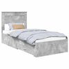 vidaXL Gultas rāmis Betona pelēks 90 x 200 cm Inženierijas koks