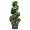 vidaXL mākslīgais spirālveida buksis ar podiņu, zaļ&scaron;, 89 cm