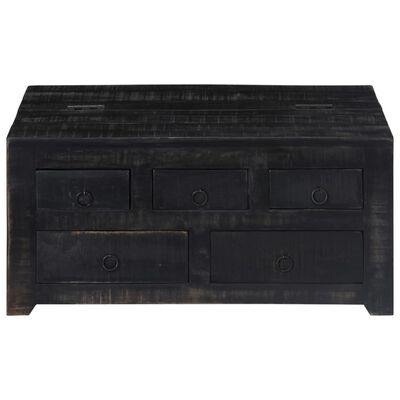 vidaXL kafijas galdiņš, 65x65x30 cm, mango masīvkoks, melns