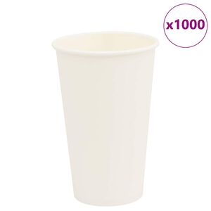 vidaXL papīra kafijas krūzes 1000 gab. 16 unces 400 ml Baltas