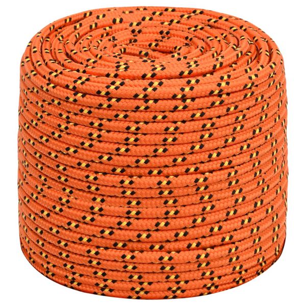 vidaXL laivu virve, oranža, 6 mm, 25 m, polipropilēns