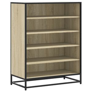 vidaXL apavu skapītis, ozolkoka, 75x38x97,5cm inženierijas koks&metāls