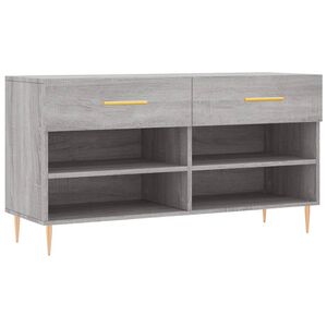 vidaXL apavu skapītis, pelēks, 102x35x55 cm, inženierijas koks